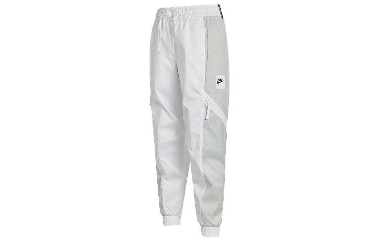 Nike Air Contrast Stitched Windproof Tie Woven Sweatpants For Men White DA0241-100