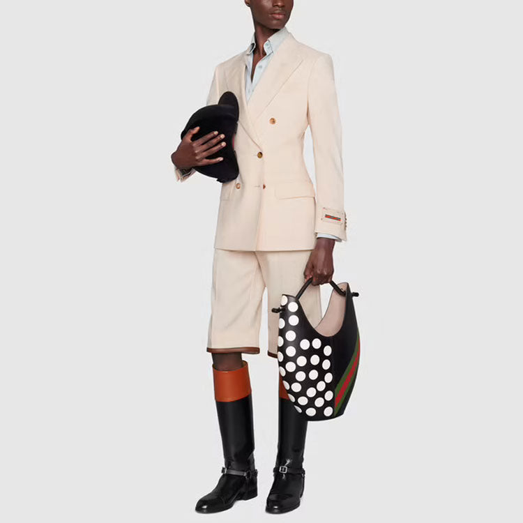 (WMNS) Gucci Bouble-Breasted Wool Mohair Blazer Jacket 'Beige' 669528-ZAFAP-9887