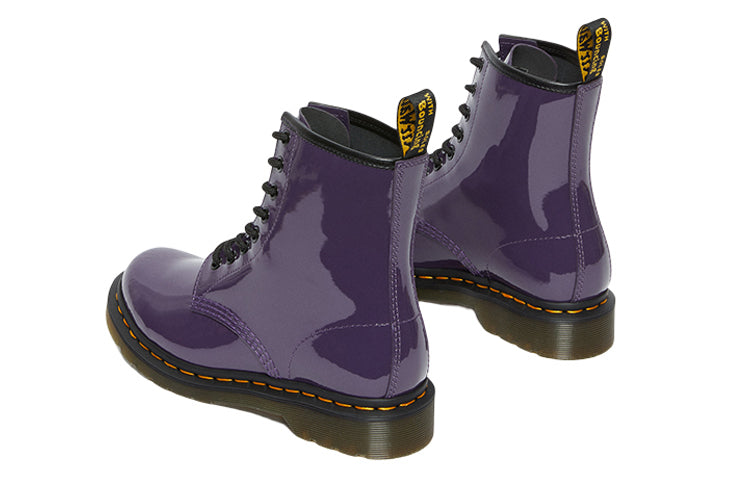 (WMNS) Dr. Martens Lens Patent Leather 8 Martin boots Black Purple 27216628