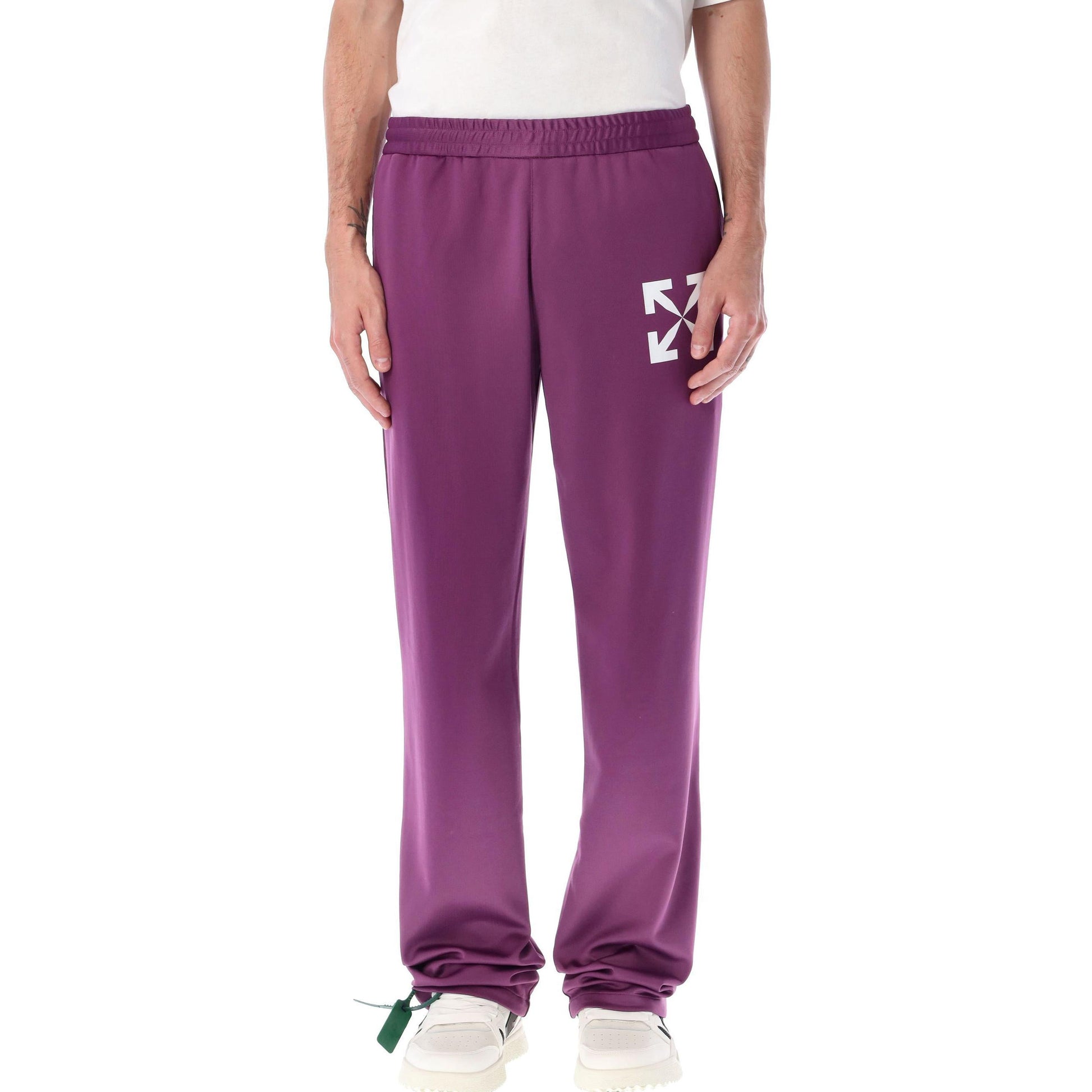 Men's Off-White SS22 Solid Color Logo Printing Straight-Leg Casual Pants/Trousers Loose Fit Purple OMCJ018S22FAB0023701