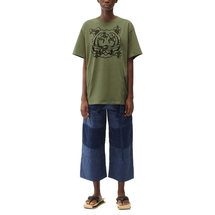 KENZO SS21 Round Neck Pullover Short Sleeve Khaki FB52TS9104SA-48