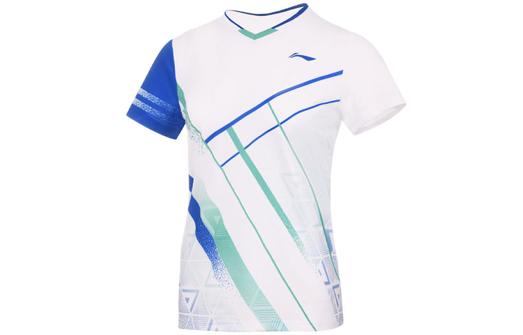 Li-Ning Badminton Series Quick Dry Training tournament Short Sleeve White AAYS072-1