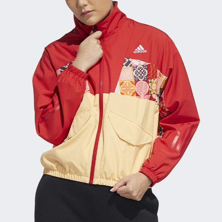 (WMNS) adidas CNY Colorblock Sports Jacket Red HI3265