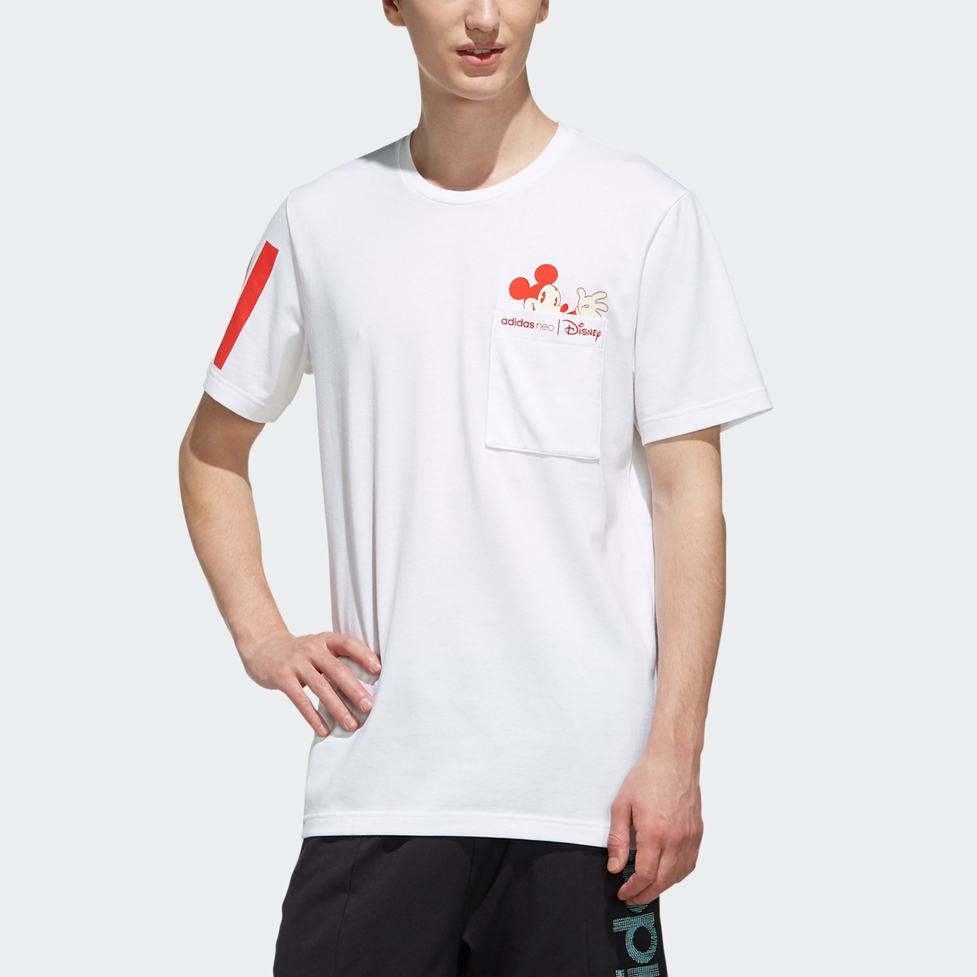 adidas neo Mcky&mnn T1 Casual Sports Mickey Pattern Short Sleeve White EI4542