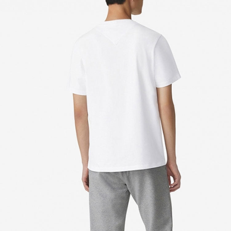 Men's KENZO Small Tiger Head Pattern Cotton Short Sleeve White FA65TS0034SJ-01