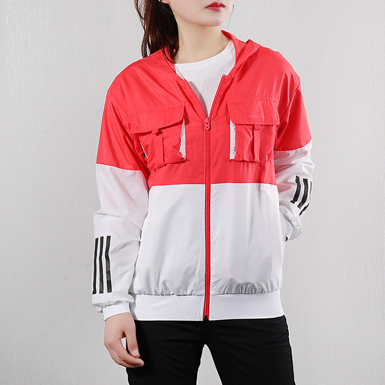 (WMNS) adidas neo CS Windbreaker Jacket Pink/Red DW8326