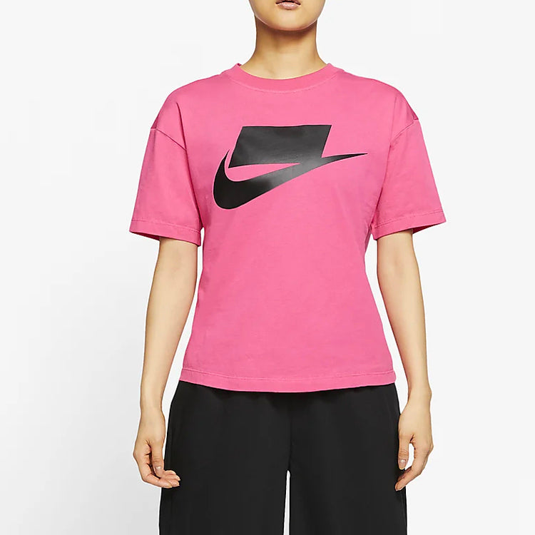 (WMNS) Nike Sportswear Top Logo Printed Tee Red AH4008-674