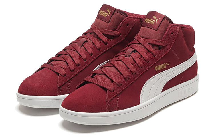 PUMA Smash V2 Mid Burgundy/White 366923-10