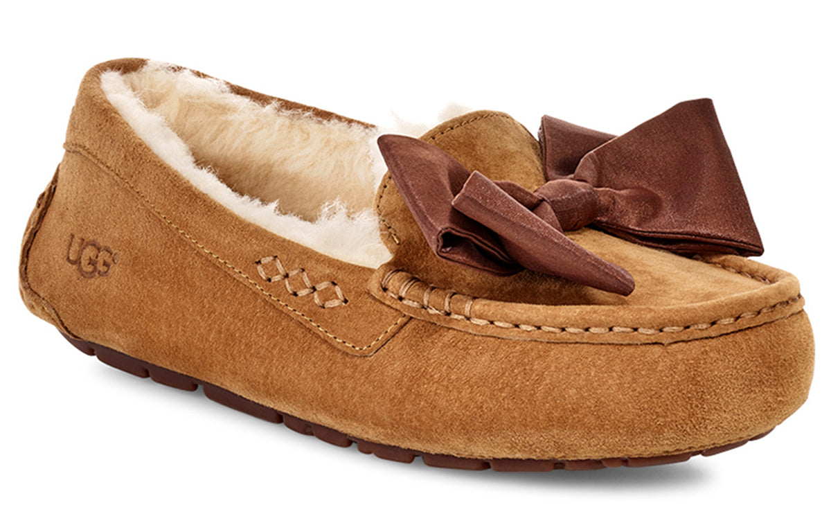 (WMNS) UGG Clara Glam Bow Stay Warm Cozy Athleisure Casual Sports Shoe Brown 1103131-CHE