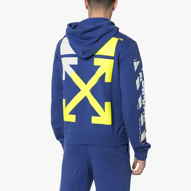 Off-White MENS SS19 Spilt Logo Slim Hoody Blue OMBB034S190030063060