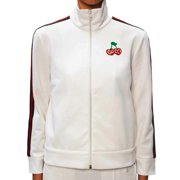 (WMNS) Gucci Knitted Bead Cotton Zip Jacket For White 625025-XJCUI-9280