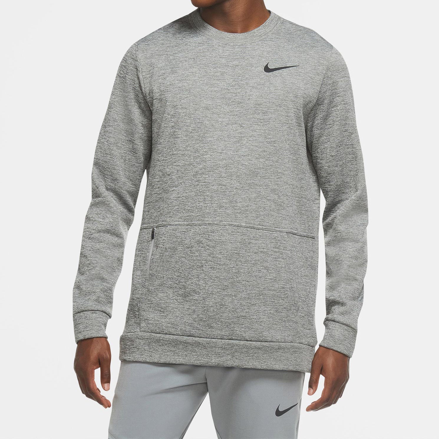 Nike Therma Training Sport Round Collar Velvet Jacket Long Sleeve Men's Grey CU7272-063