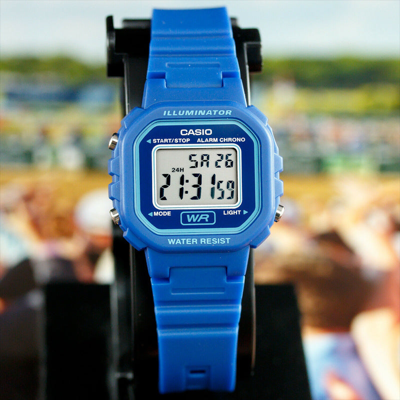 CASIO STANDARD Classic Water Resistant Waterproof Sports Unisex Mens Blue Digital LA-20WH-2A