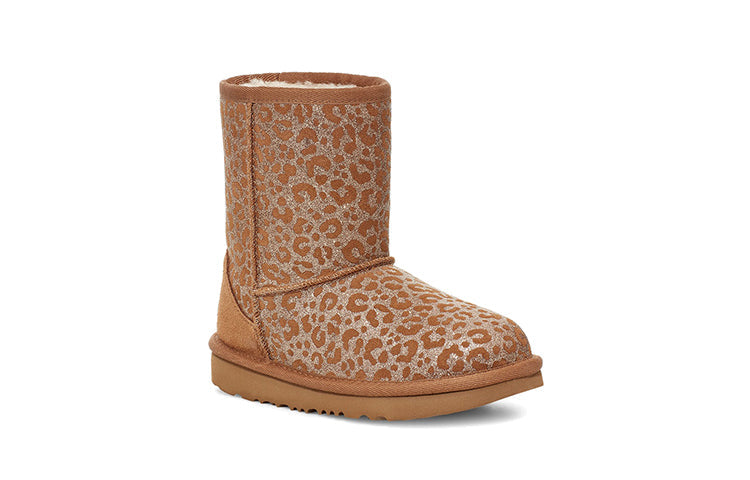 (PS) UGG Classic II Glitter Leopard Fleece Lined Brown 1112388T-CHE