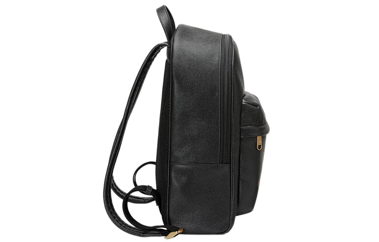 Gucci Print Retro Logo Printing Leather schoolbag Backpack Unisex / Black 547834-0Y2BT-8163