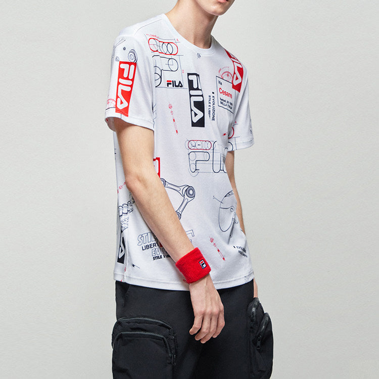 Men's FILA Short Sleeve White T-Shirt F11M038114F-PU