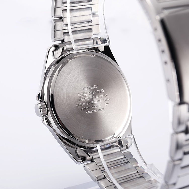 CASIO Stainless Steel Strap Mens White Analog MTP-1370D-7A2