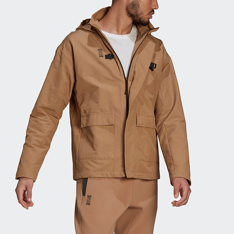 adidas Wj Jkt Warm Solid Color Casual Sports Hooded Jacket Yellow GU1748