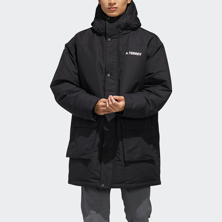 adidas Xplr Dwn Stay Warm Outdoor hooded down Jacket Black EH4987