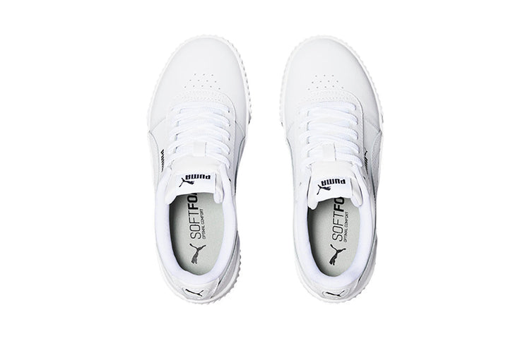 (GS) PUMA Carina Casual Board Shoes White/Black 370677-11