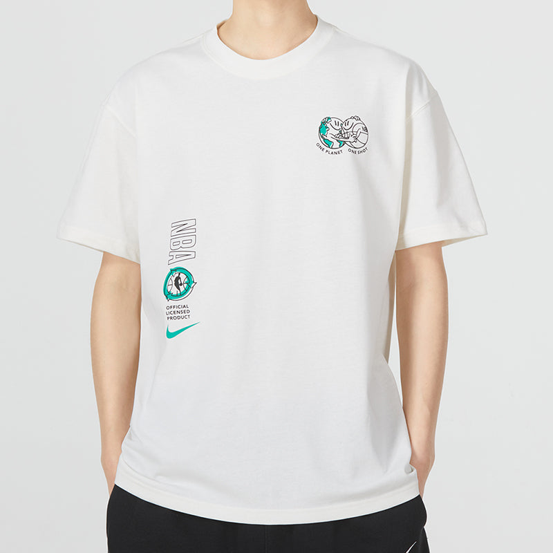 Nike Bonsai Alphabet Casual Printing Short Sleeve White DM1314-901