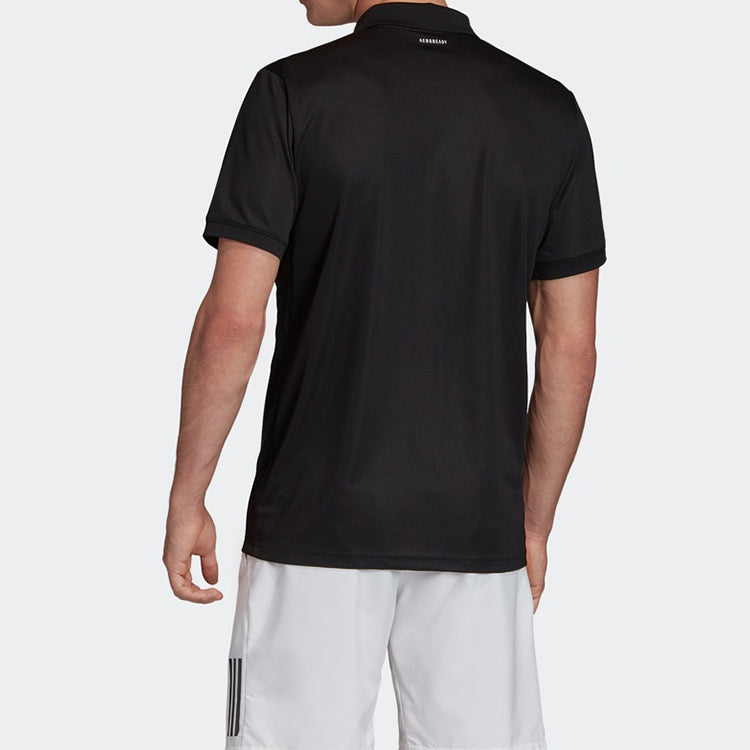 adidas Tennis Sports lapel Polo Shirt Black FK0743