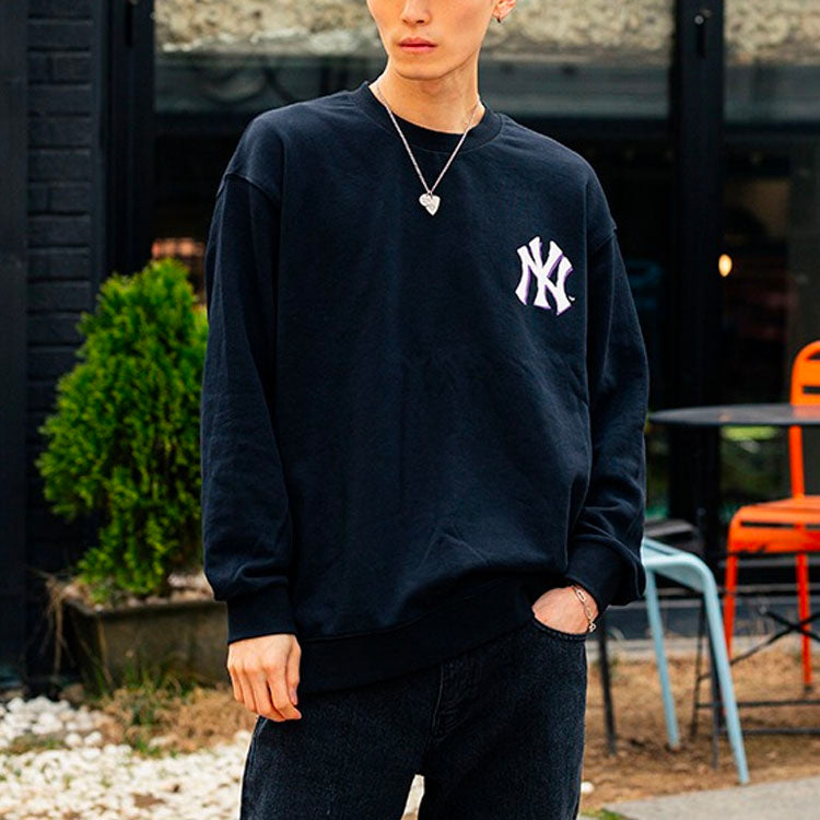 MLB Play Series Long Sleeves Loose Graffiti Unisex Black 31MT07011-50L