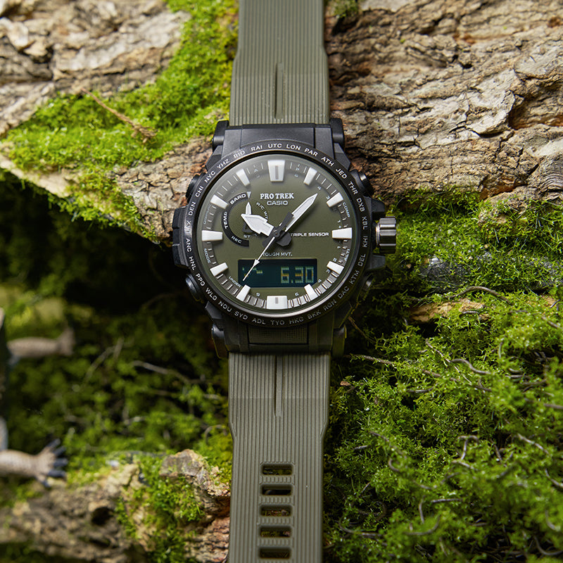 Casio Pro Trek Classic Outdoor Analog-Digital Watch 'Olive Green Black' PRW-61Y-3PR