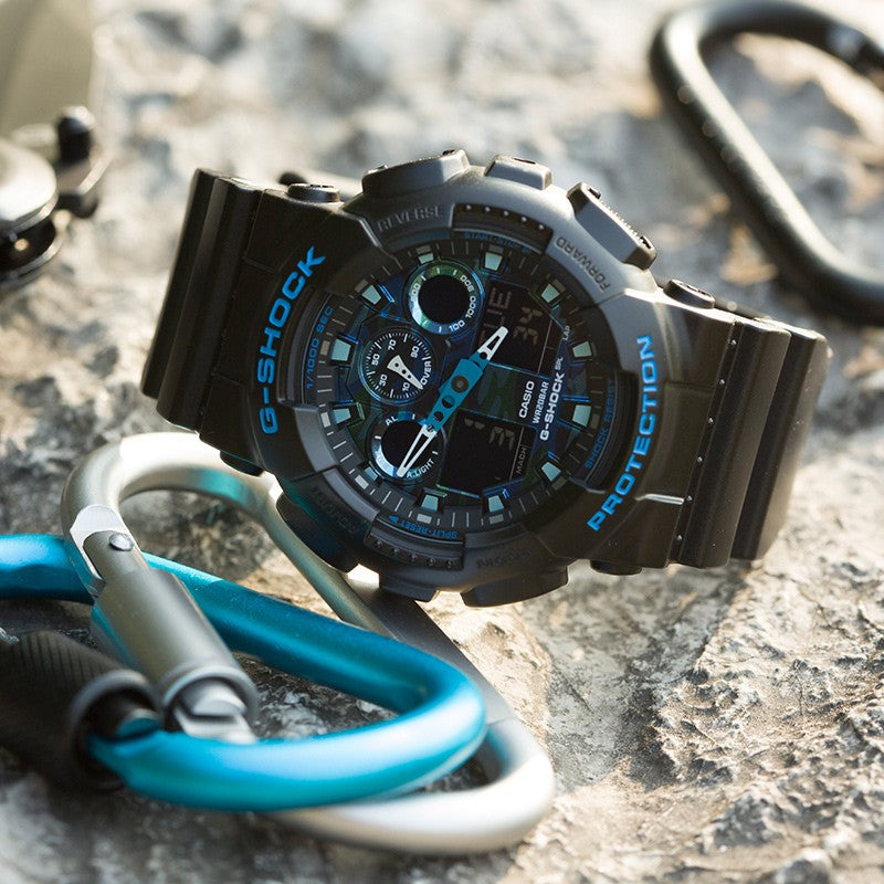 CASIO G-Shock Analog-Digital 'Black Blue' GA-100CB-1A