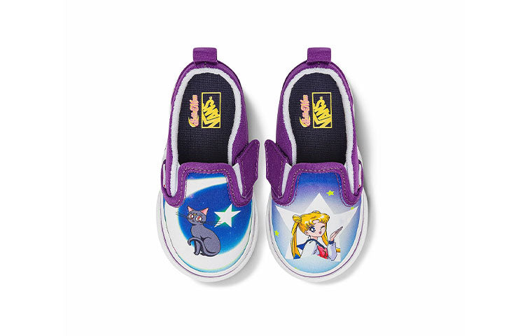 Vans Sailor Moon x Slip-On V Toddler 'Pretty Guardian - Blue Purple' VN0A5EFK5RH