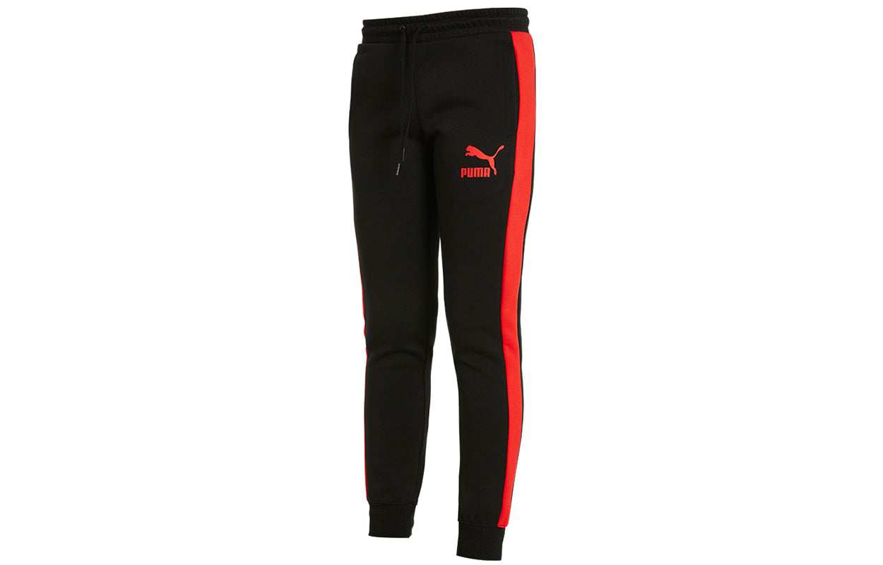 PUMA Iconic T7 Logo Printed sweatpants Men's Black 531381-51
