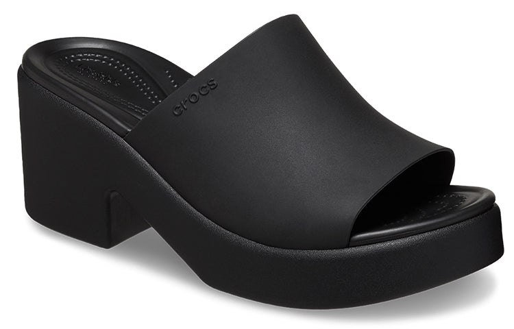 (WMNS) Crocs Brooklyn Slide Heels 'Black' 209408-060