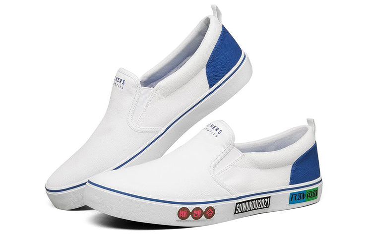 (WMNS) Skechers V lites Canvas Shoes White 66666346-WHT