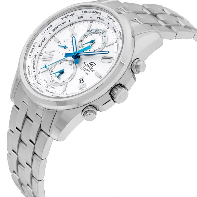 CASIO Quartz Waterproof EDIFICE Stainless Steel Strap White Dial Mens White Analog EFB-301JD-7A