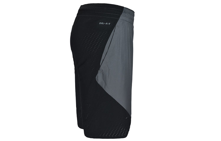 Nike Splicing Training Breathable Basketball Sports Shorts Black Gray Colorblock 831349-022
