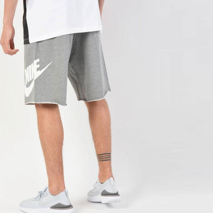 Nike Sportswear Logo Printing Retro Loose Sports Shorts Gray AT5267-091