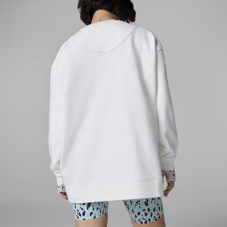 (WMNS) adidas Round Neck Pullover Solid Color Long Sleeves Hoodie White H59978