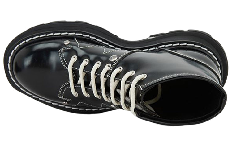 (WMNS) Alexander McQueen Tread Lace-Up Boots 'Black' 604253WHZ811090