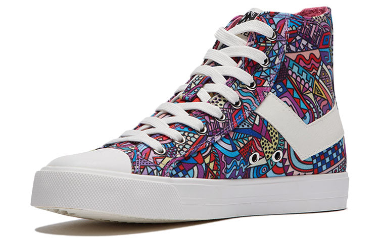 (WMNS) PONY Shooter High Canvas Shoes White Label Multicolor 01W1SH09MO