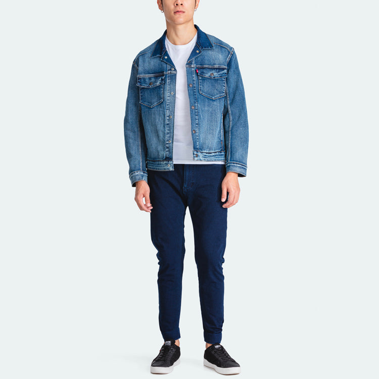 Men's Levis lapel Retro Denim Jacket Denim Blue 67778-0007