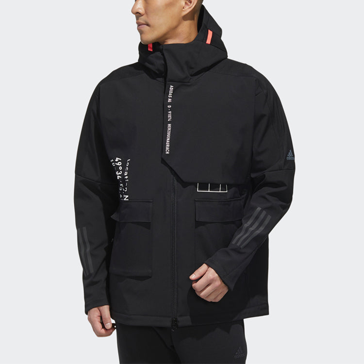 adidas M Tech Outr JKT Zipper Cardigan Casual Sports Hooded Jacket Black FU6569