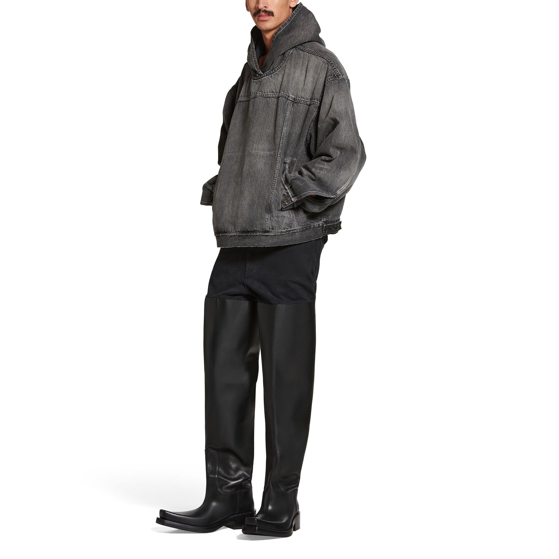 Balenciaga Pull-Over Jacket 'Black Japanese Denim' 719313TBP473340