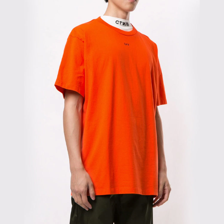 Off-White Arrow Printing Short Sleeve Orange OMAA038E20JER0032010