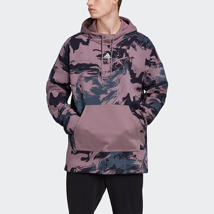 adidas logo Printing Tie Dye Casual Sports Pullover Purple GG6723
