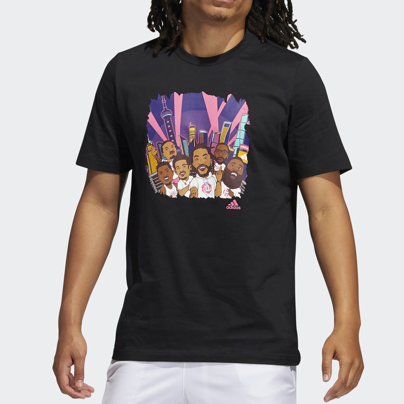 adidas SHANGHAI Basketball Sports Short Sleeve Black GL4427