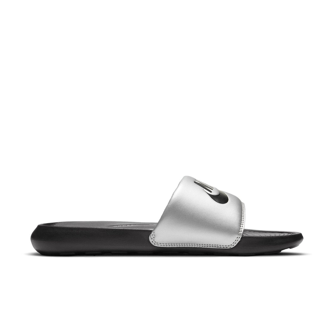 (WMNS) Nike Victori One Slide 'Black Metallic Silver' CN9677-006