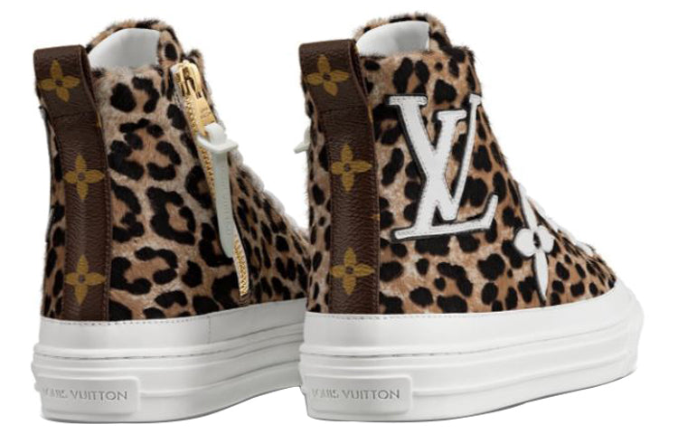 (WMNS) LOUIS VUITTON LV Stellar High-Top Sneakers Leopard 'Brown Yellow' 1A5NPK