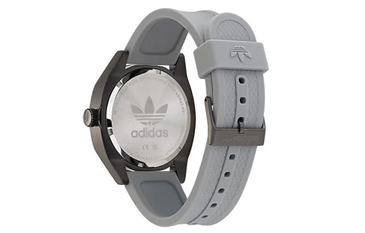 adidas Unisex Gray Silicone Strap Watch 'Grey White' AOFH220032I