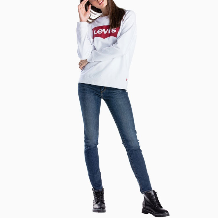 (WMNS) Levi's Logo Printing Long Sleeves T-Shirt 'White' 29717-0014