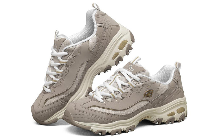 (WMNS) Skechers D'lites-looking Glass Running Shoes Brown 11959-TPE